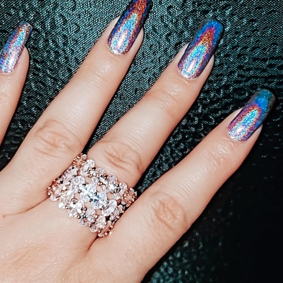 18k Swarovski Oval eternity band - Picture 2 of 2